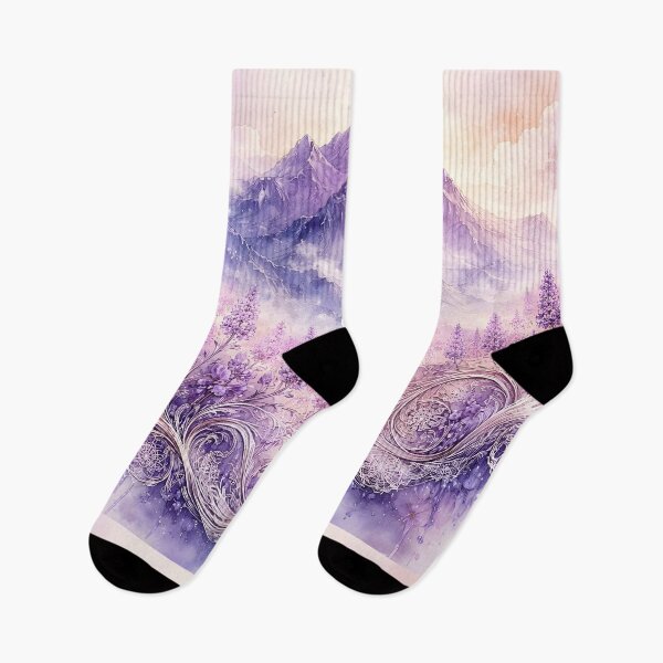 Item preview, Lavender Mountain Watercolor  designed and sold by sigmaartstudio.
