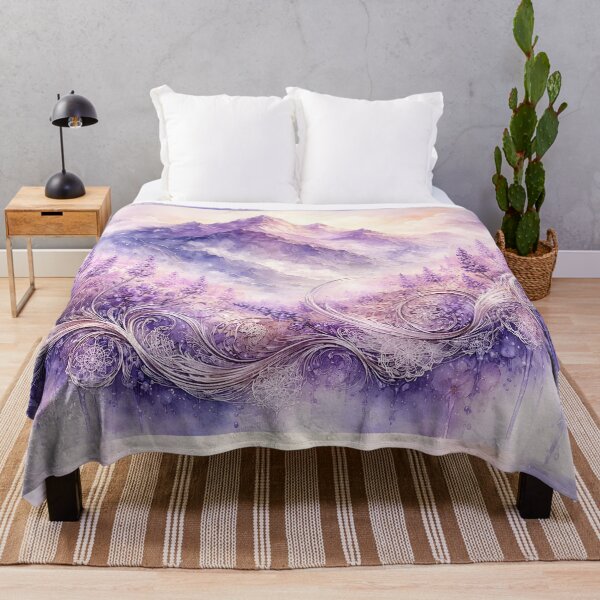 Item preview, Lavender Mountain Watercolor designed and sold by sigmaartstudio.