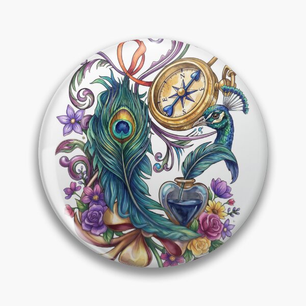 Item preview, Vintage Floral Peacock PNG for T-Shirts, Stickers, Posters & Sublimation designed and sold by Mnrrstudio.