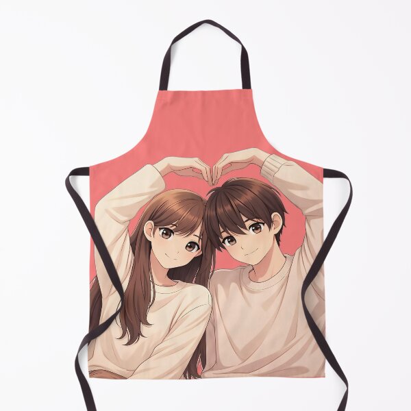 Item preview, Cute Anime Couple Heart Pose | Kawaii Romantic Love Illustration designed and sold by Y-MOONSTAR.