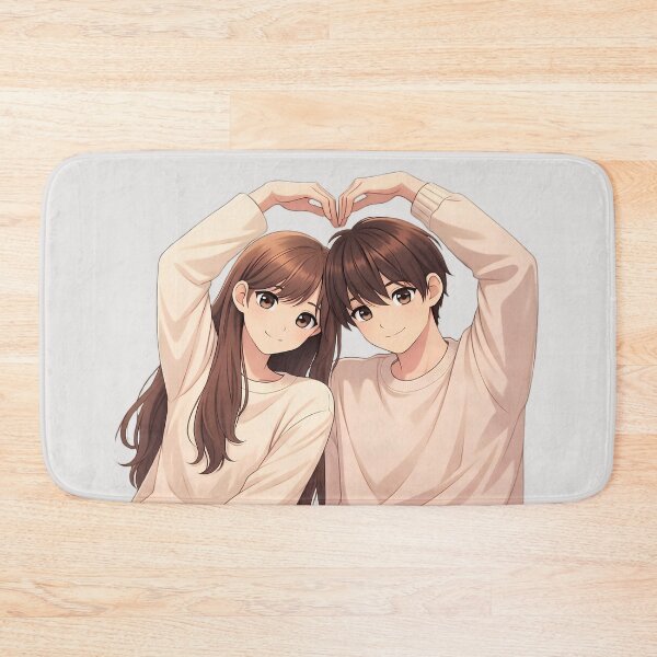 Item preview, Cute Anime Couple Heart Pose | Kawaii Romantic Love Illustration designed and sold by Y-MOONSTAR.