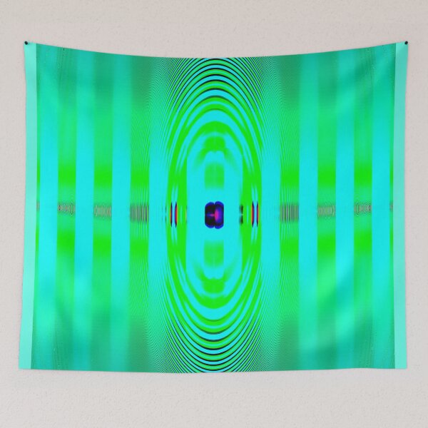 Item preview, Abstract Pattern "A blue stripe on a green background" designed and sold by Gluecknika.