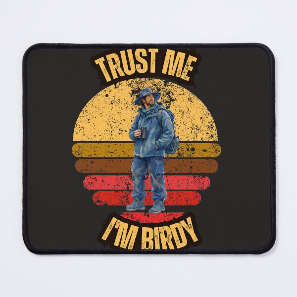 Item preview, Retro 70s Distressed Textured Trust Me Im Birdy Sunset Silhouette Funny Birdwatcher Gift designed and sold by NestTrailCo.