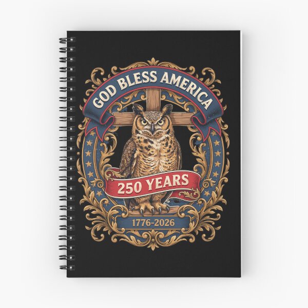 Item preview, God Bless America Owl Cross 250 Years 1776-2026 Patriotic Semiquincentennial V3 designed and sold by DarylWelsh2024.