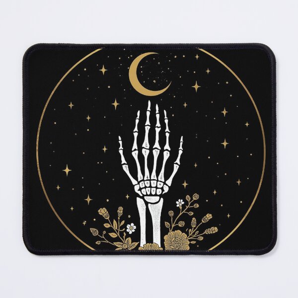 Item preview, Skeleton Hand Crescent Moon Celestial Floral designed and sold by AEVORI.