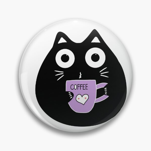 Item preview, Cute black cat drinking coffee  designed and sold by Min659.