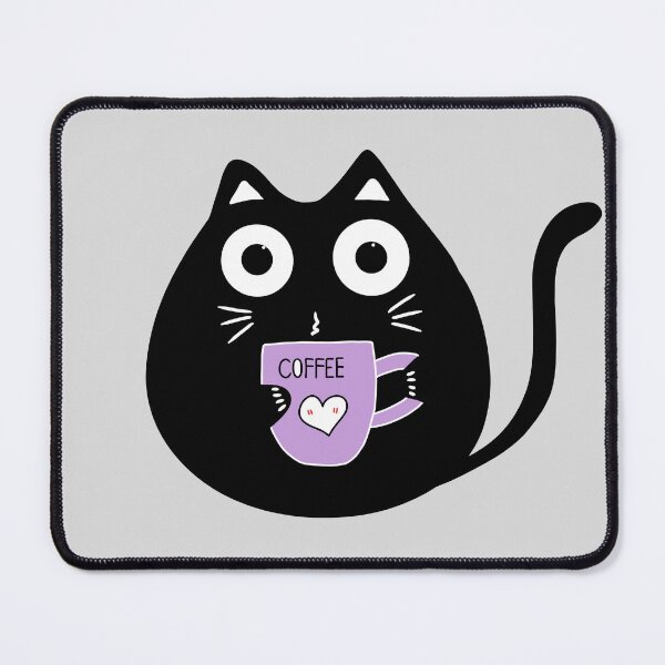 Item preview, Cute black cat drinking coffee designed and sold by Min659.
