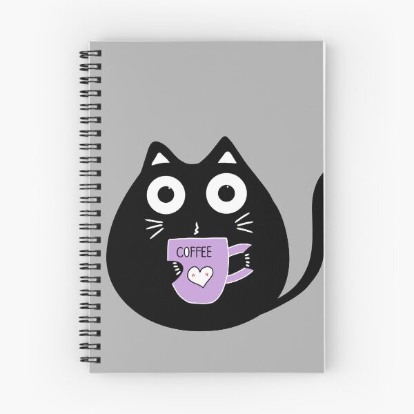 Item preview, Cute black cat drinking coffee  designed and sold by Min659.