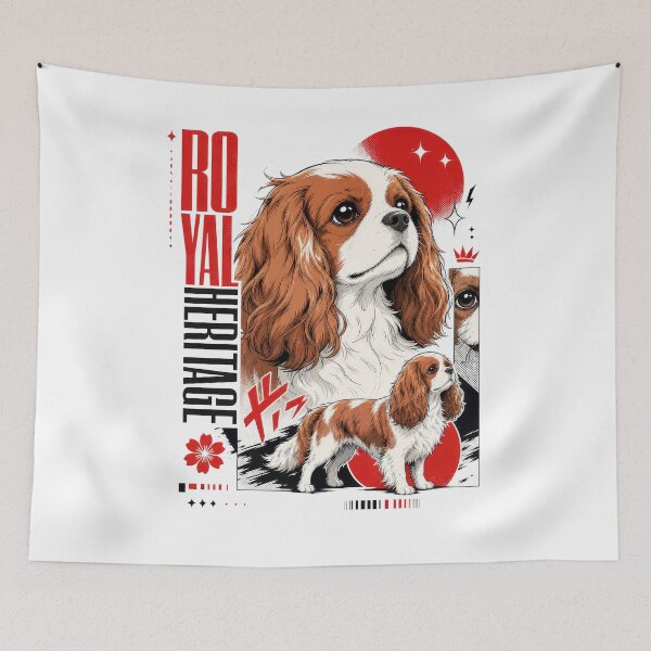 Item preview, Cavalier King Charles Spaniel Japanese Streetwear designed and sold by AntiqueImages.