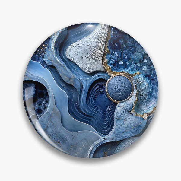 Item preview, Blue Marble Geode Abstract Fluid Art designed and sold by Aureva Arts Shop.