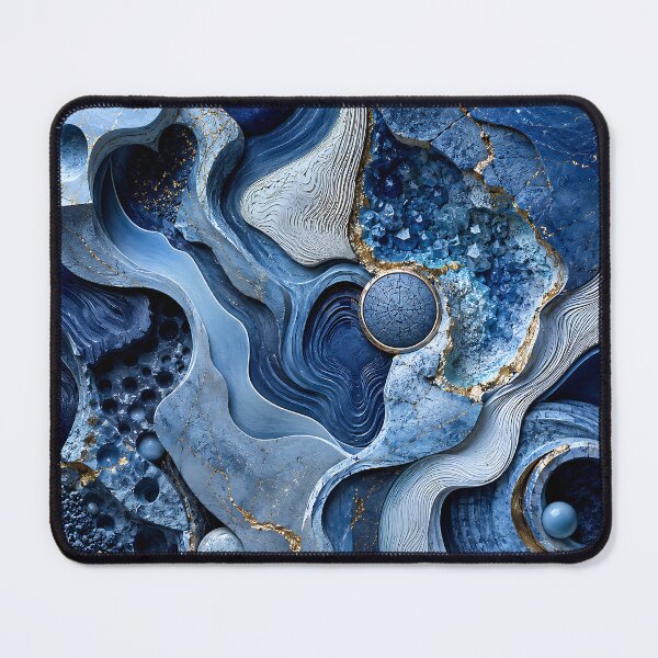 Item preview, Blue Marble Geode Abstract Fluid Art designed and sold by Aureva Arts Shop.