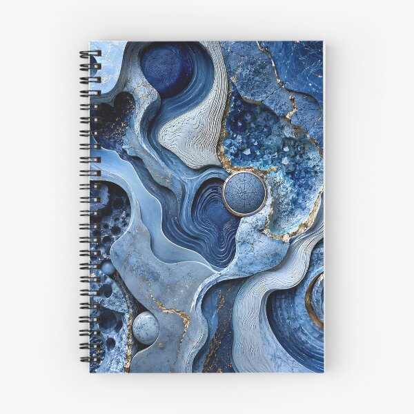 Item preview, Blue Marble Geode Abstract Fluid Art designed and sold by Aureva Arts Shop.