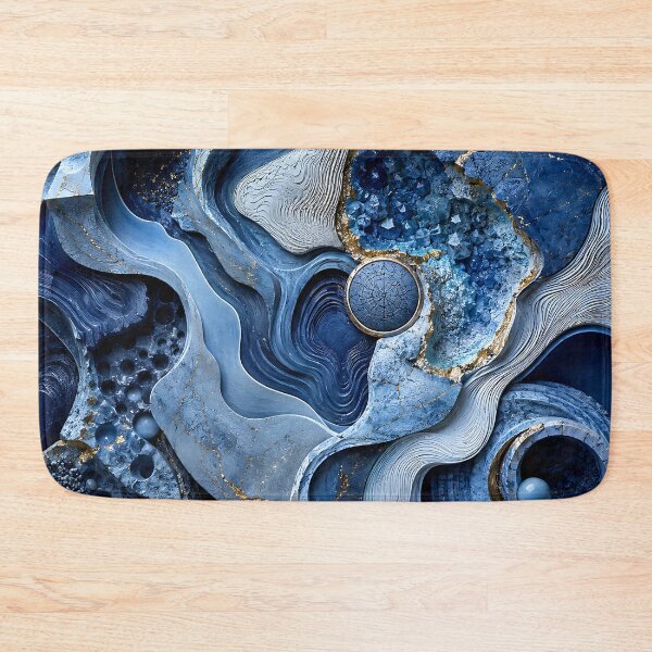 Item preview, Blue Marble Geode Abstract Fluid Art designed and sold by Aureva Arts Shop.