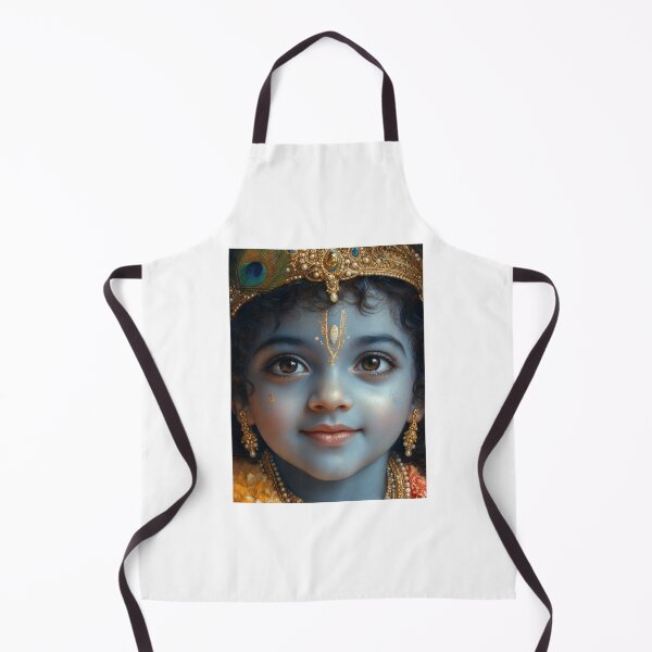 Item preview, Baby Krishna Blue Skin Divine Portrait Art designed and sold by Sovira Studio .