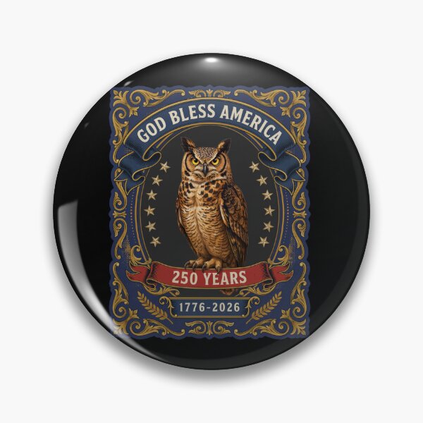 Item preview, God Bless America Owl Cross 250 Years 1776-2026 Patriotic Semiquincentennial V4 designed and sold by DarylWelsh2024.