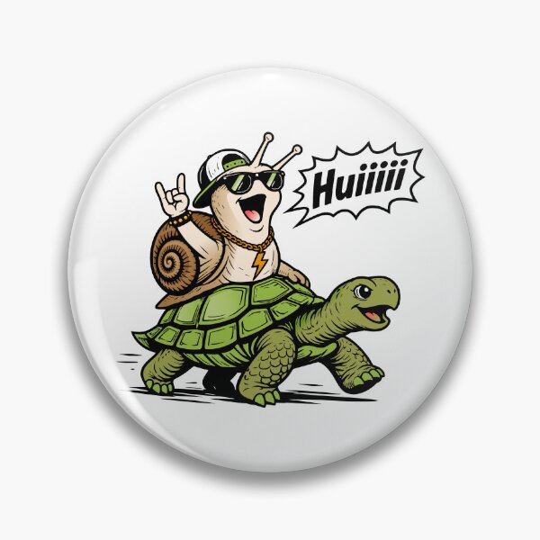 Item preview, Whoosh! Snail on turtle, funny motif designed and sold by Pommes im Bett.