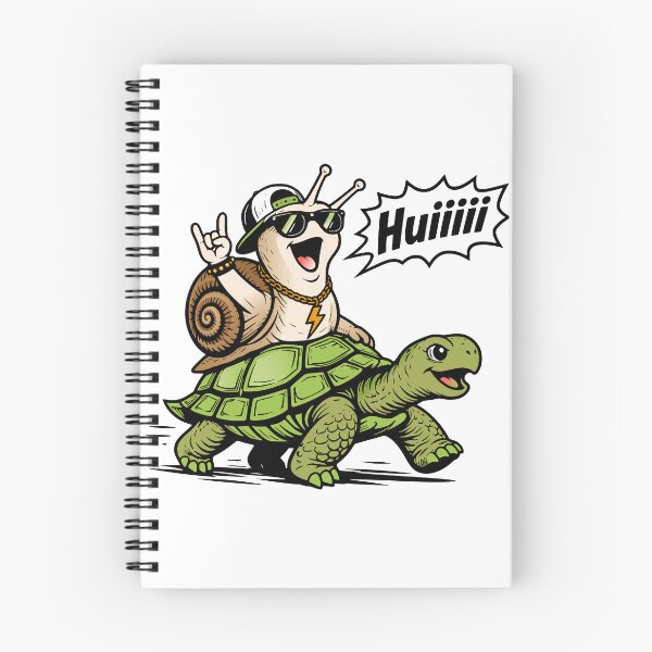 Item preview, Whoosh! Snail on turtle, funny motif designed and sold by Pommes im Bett.