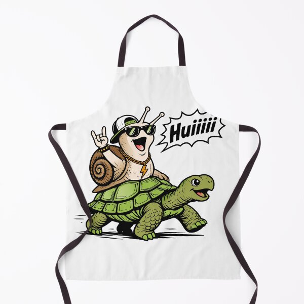 Item preview, Whoosh! Snail on turtle, funny motif designed and sold by Pommes im Bett.