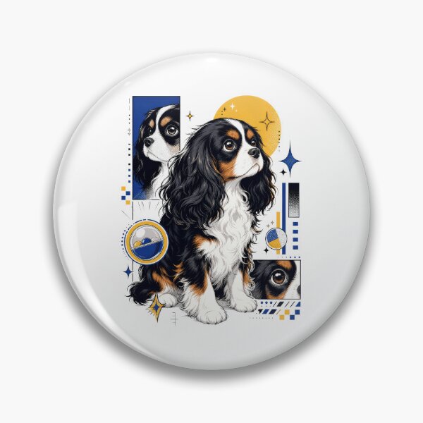 Item preview, Urban Kawaii Tricolor Cavalier Spaniel Dog designed and sold by AntiqueImages.