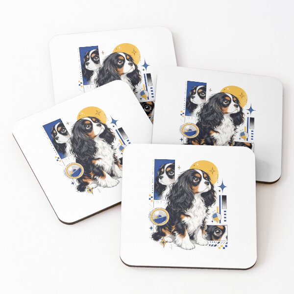 Item preview, Urban Kawaii Tricolor Cavalier Spaniel Dog designed and sold by AntiqueImages.