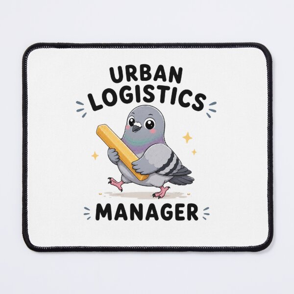 Item preview, Urban Logistics Manager – Cute Pigeon Carrying a Giant French Fry Funny Bird Design designed and sold by MotylekAnia.
