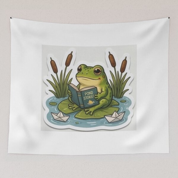 Item preview, Cute Frog Reading Pond Stories designed and sold by AtlasPixel.