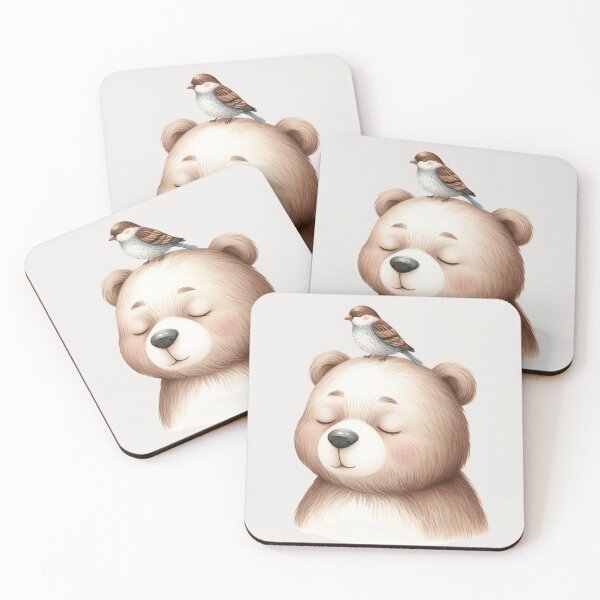 Item preview, Sleepy Baby Bear and Little Bird designed and sold by VibeShift Studio.