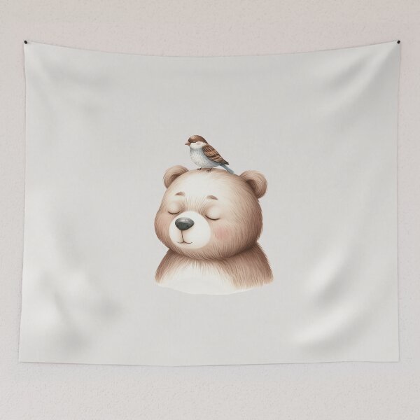 Item preview, Sleepy Baby Bear and Little Bird designed and sold by VibeShift Studio.