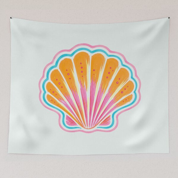 Item preview, Colorful Scallop Shell Illustration | Tropical Coastal Art | Vibrant Beach Seashell Design designed and sold by vitag.