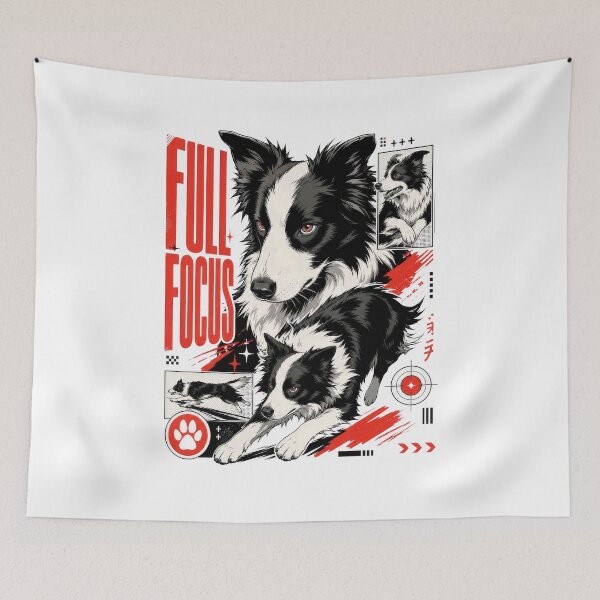 Item preview, Full Focus Border Collie Japanese Harajuku Style designed and sold by AntiqueImages.