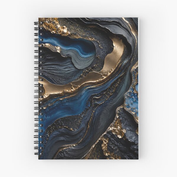 Item preview,  Blue Gold Agate Marble Abstract Fluid Art designed and sold by Aureva Arts Shop.