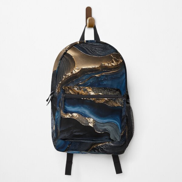 Item preview, Blue Gold Agate Marble Abstract Fluid Art designed and sold by Aureva Arts Shop.