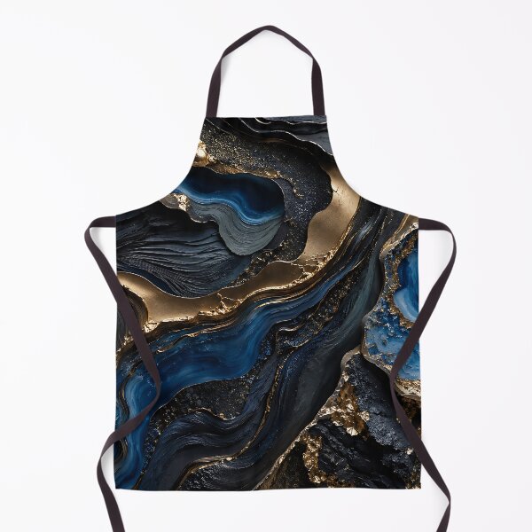 Item preview,  Blue Gold Agate Marble Abstract Fluid Art designed and sold by Aureva Arts Shop.