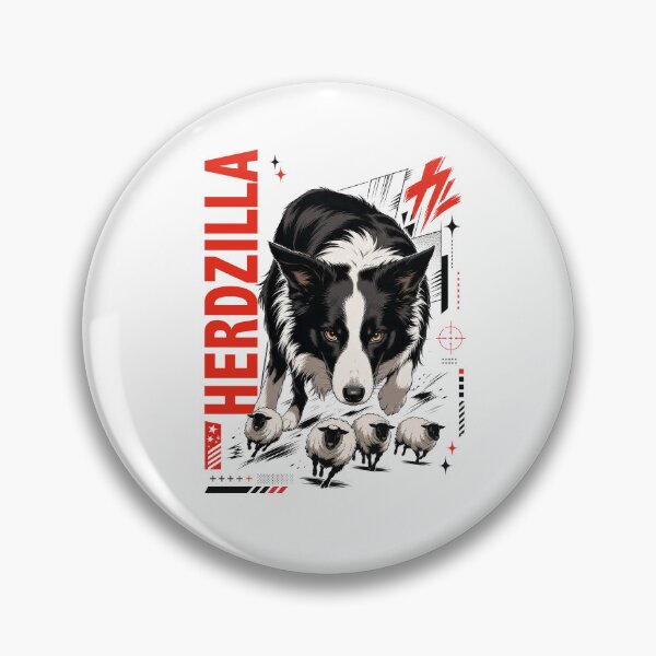 Item preview, Funny Border Collie Herdzilla Dog Herding Tiny Sheep designed and sold by AntiqueImages.