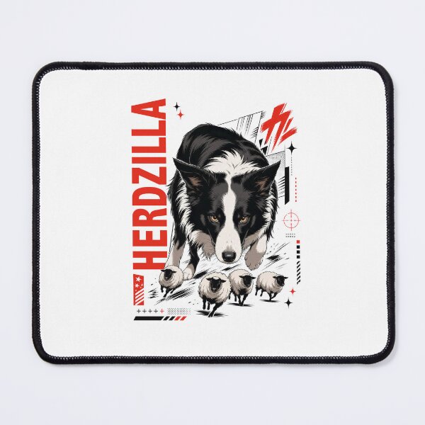 Item preview, Funny Border Collie Herdzilla Dog Herding Tiny Sheep designed and sold by AntiqueImages.