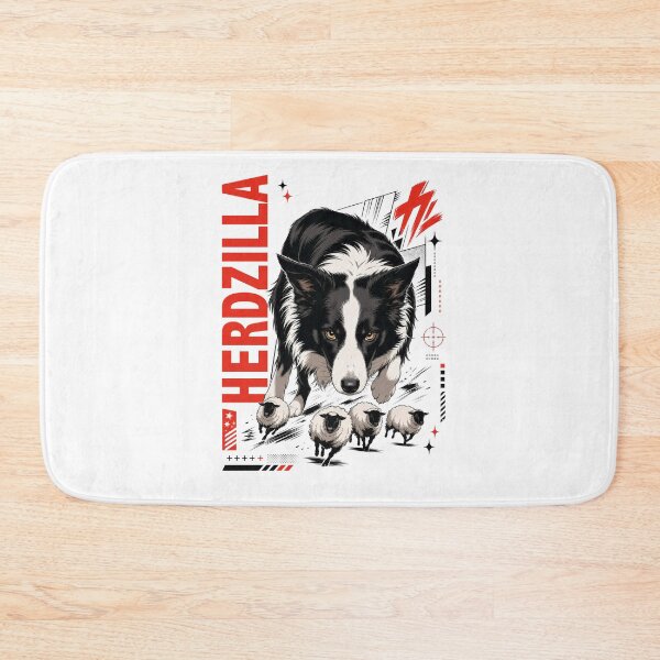 Item preview, Funny Border Collie Herdzilla Dog Herding Tiny Sheep designed and sold by AntiqueImages.