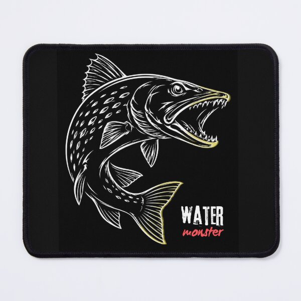 Item preview, Water Monster – Aggressive Predator Fish Vintage Fishing Design designed and sold by Karszul.