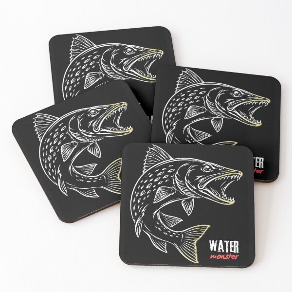 Item preview, Water Monster – Aggressive Predator Fish Vintage Fishing Design designed and sold by Karszul.