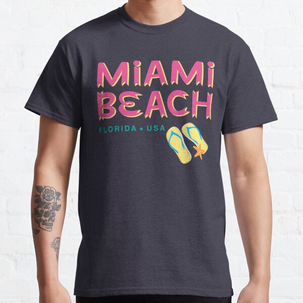  Miami Beach Florida Summer Time T-Shirt : Clothing