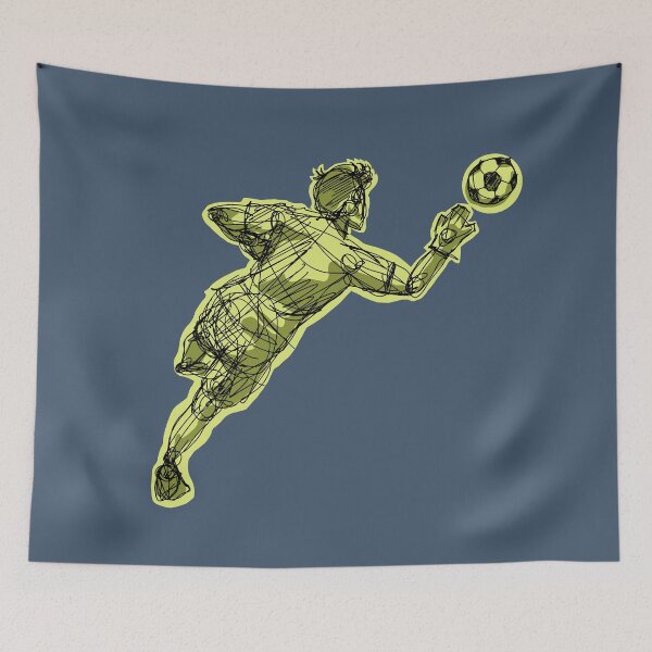 Item preview, Block Soccer Ball with dark blue Background  designed and sold by missmann.