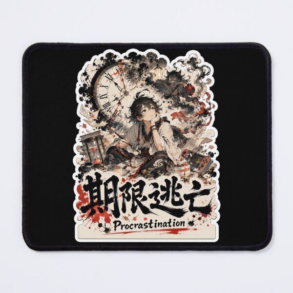 Item preview, Procrastination Japanese Cute Art (期限逃亡) - Deadline Escape Anime Design designed and sold by Japan-kanji-ya.