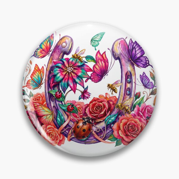 Item preview, Whimsical Roses and Butterfly Horseshoe Clipart designed and sold by Mnrrstudio.