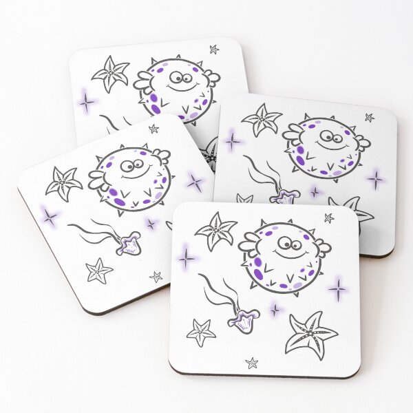 Item preview, Between Tides and Stars – Minimal Line Art Pufferfish designed and sold by Samaya-.