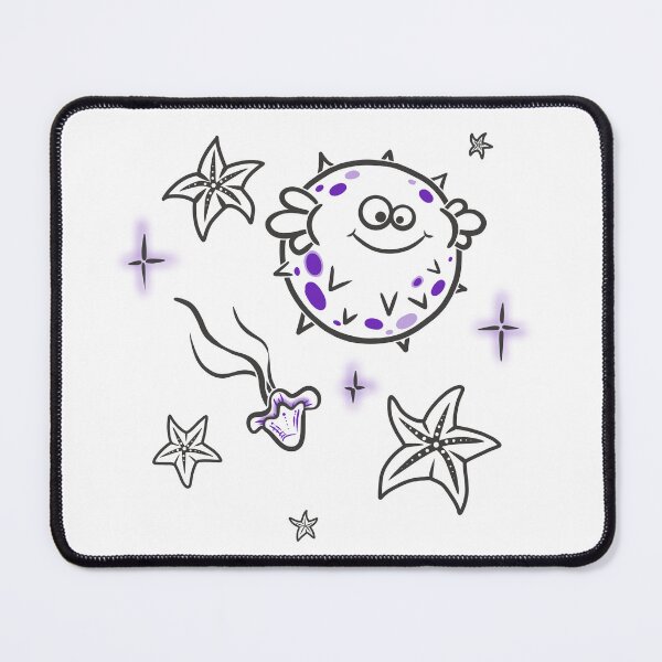 Item preview, Between Tides and Stars – Minimal Line Art Pufferfish designed and sold by Samaya-.