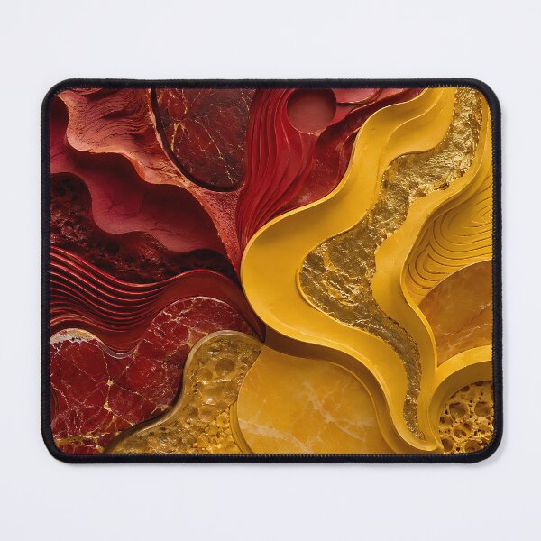 Item preview, Red and Gold Abstract Flame Marble Art designed and sold by Aureva Arts Shop.