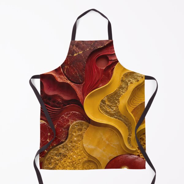 Item preview, Red and Gold Abstract Flame Marble Art designed and sold by Aureva Arts Shop.