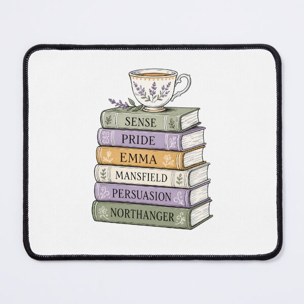 Item preview, Jane Austen Books Stack Sense Pride Emma Mansfield Persuasion Northanger designed and sold by Fenay Designs.
