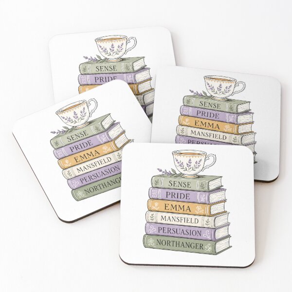 Item preview, Jane Austen Books Stack Sense Pride Emma Mansfield Persuasion Northanger designed and sold by Fenay Designs.