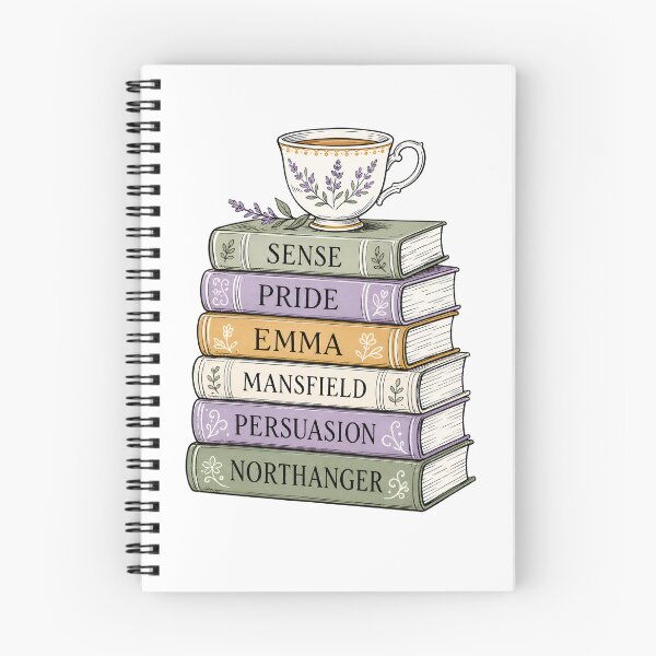 Item preview, Jane Austen Books Stack Sense Pride Emma Mansfield Persuasion Northanger designed and sold by Fenay Designs.