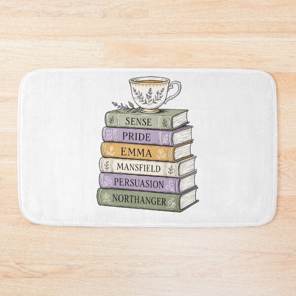 Item preview, Jane Austen Books Stack Sense Pride Emma Mansfield Persuasion Northanger designed and sold by Fenay Designs.
